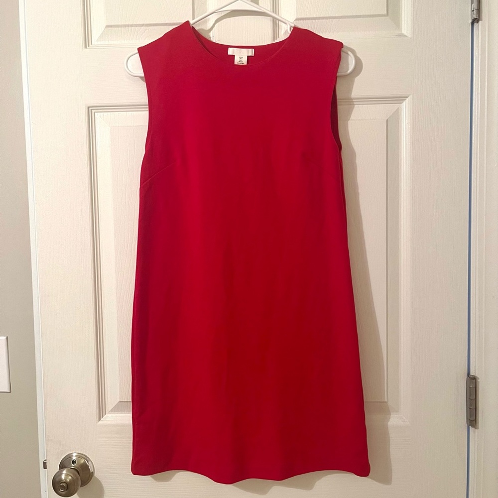 Red A-line Sleeveless Dress